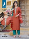 Volvo 2 By Kaya Roma Silk Straight Cut Kurti With Bottom Dupatta Suppliers In Mumbai